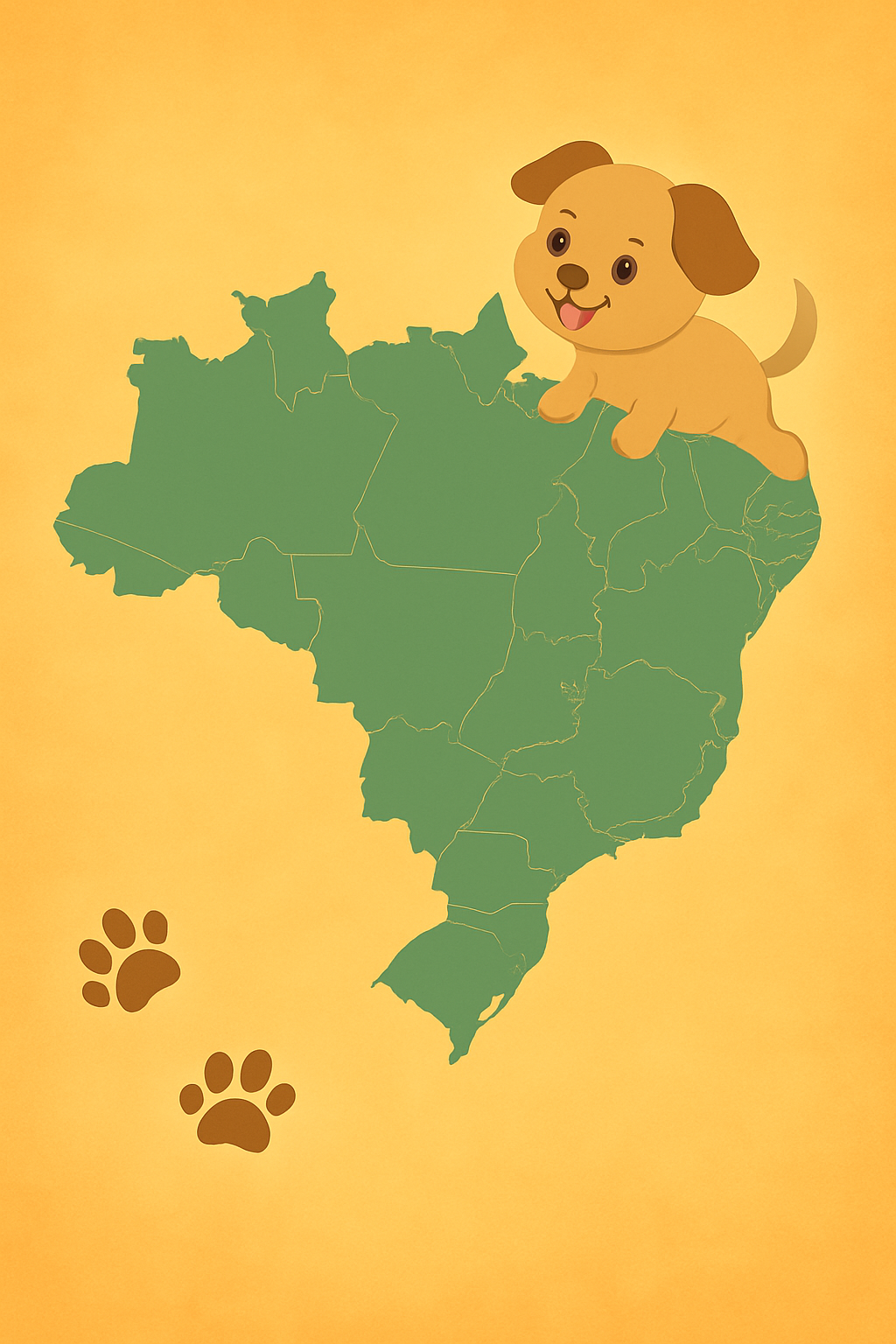 Mapa do Brasil com marcações